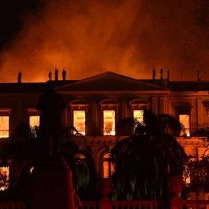 Fig. 3. The fire at the Museu Nacional, September 2, 2018. Image credit: Fabio Teixeira/Picture Alliance Via Getty Images.