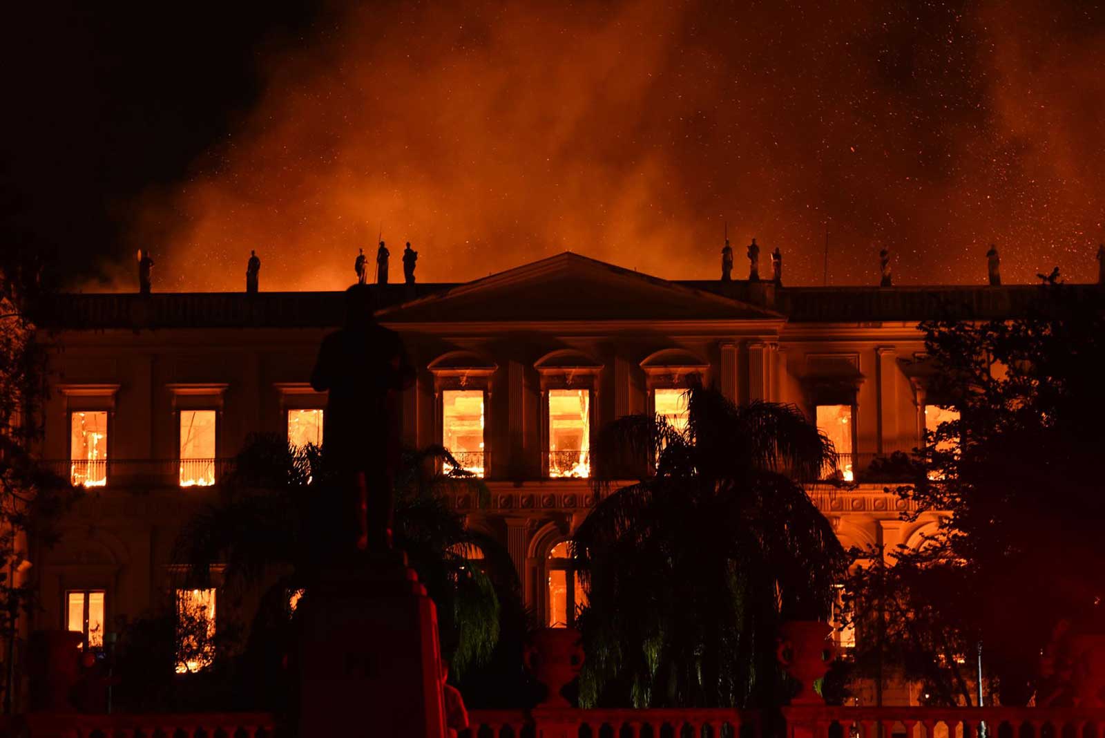 Fig. 3. The fire at the Museu Nacional, September 2, 2018. Image credit: Fabio Teixeira/Picture Alliance Via Getty Images.