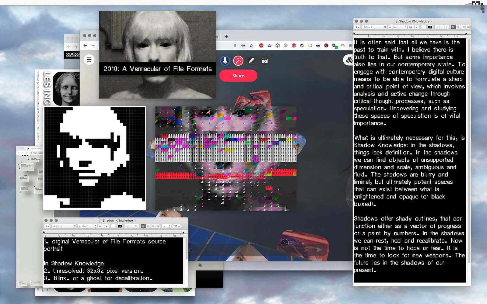 Rosa Menkman, It takes more than the past to understand and build the archive, 2020
