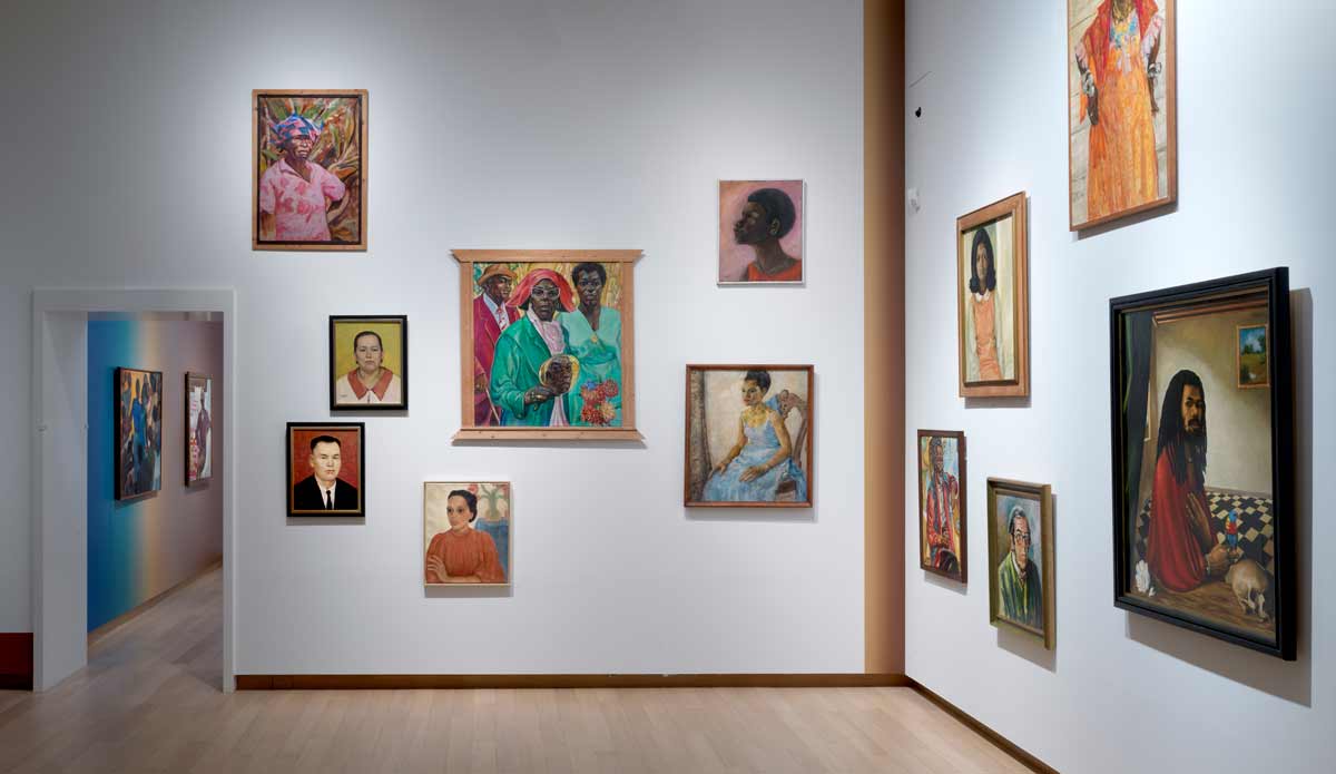 Fig. 6 Installation view of the portrait gallery with Armand Baag, family and self-portrait (1989)