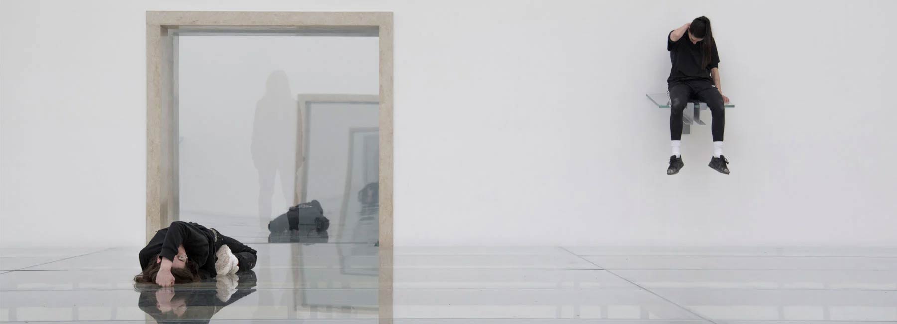 Eliza Douglas and Franziska Aigner in ANNE IMHOF, FAUST (2017), German Pavilion at the 57th International Art Exhibition – La Biennale di Venezia. Photo: © Nadine Fraczkowski