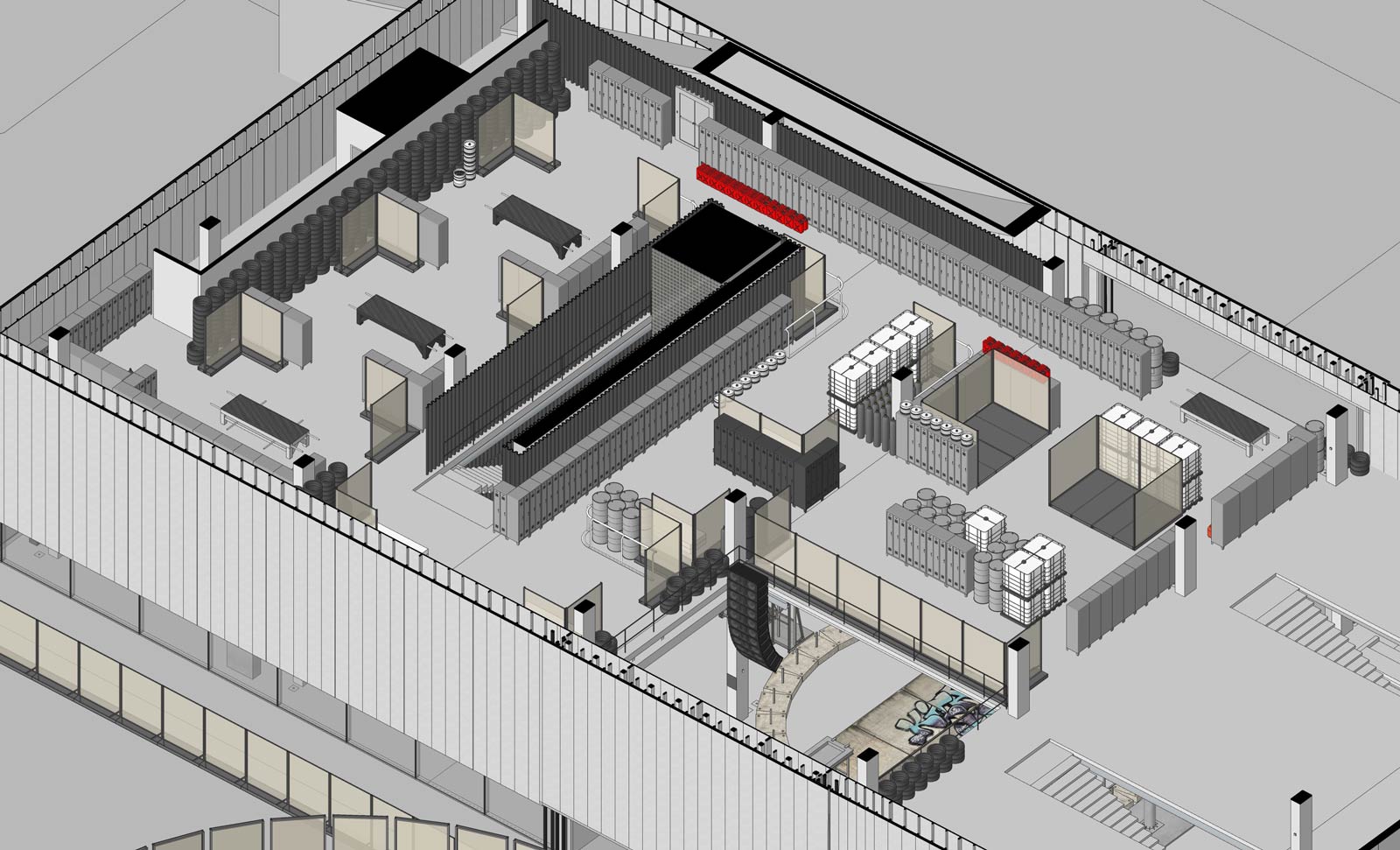 Exhibition render (axonometric view) of the first level at Garage, January 2022. Courtesy of artist. Image from sub (Exhibition Architecture and Supervision).