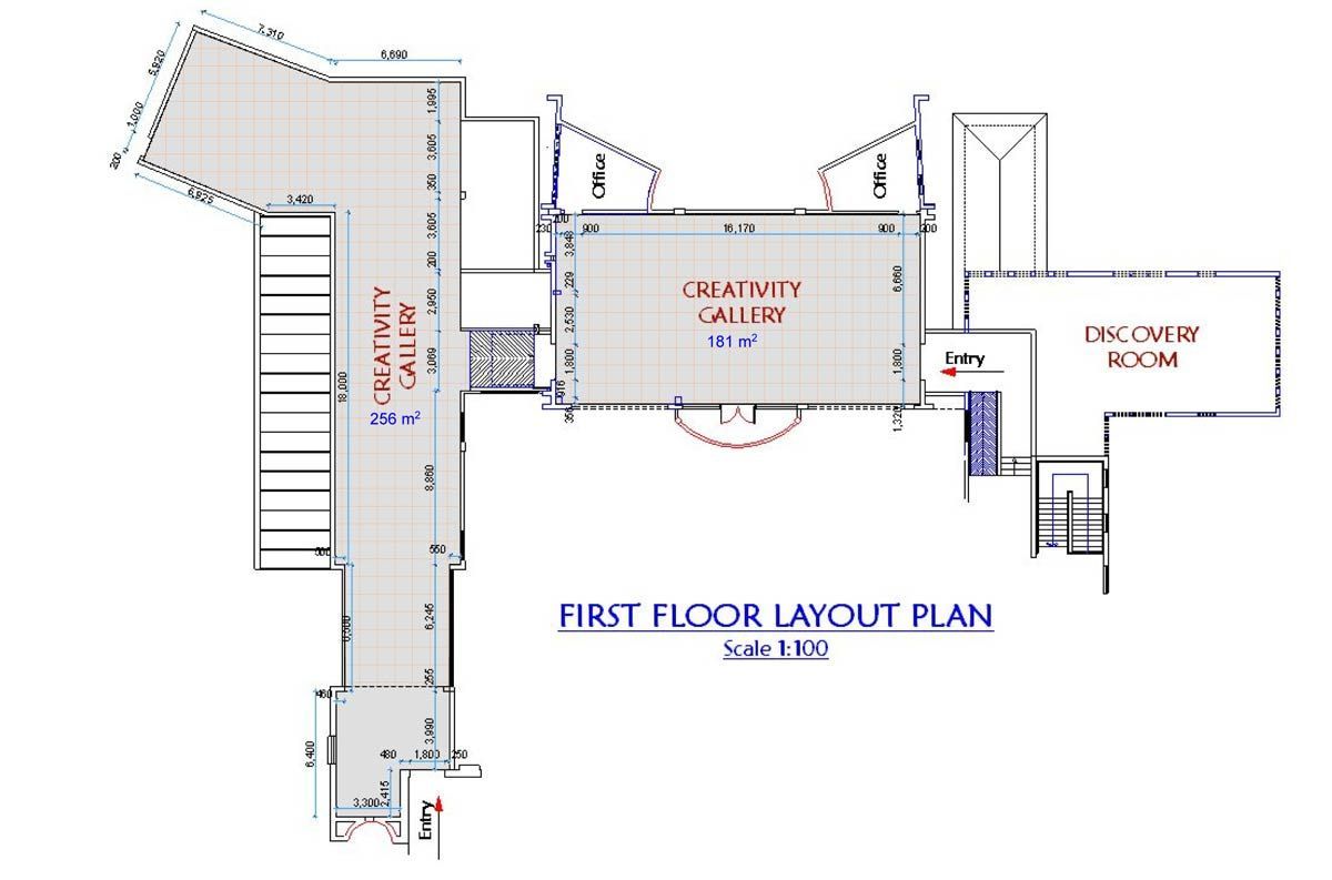 Figure 1. Floor plan for art galleries at Nairobi National Museum.  Image courtesy of National Museums of Kenya, 2017.