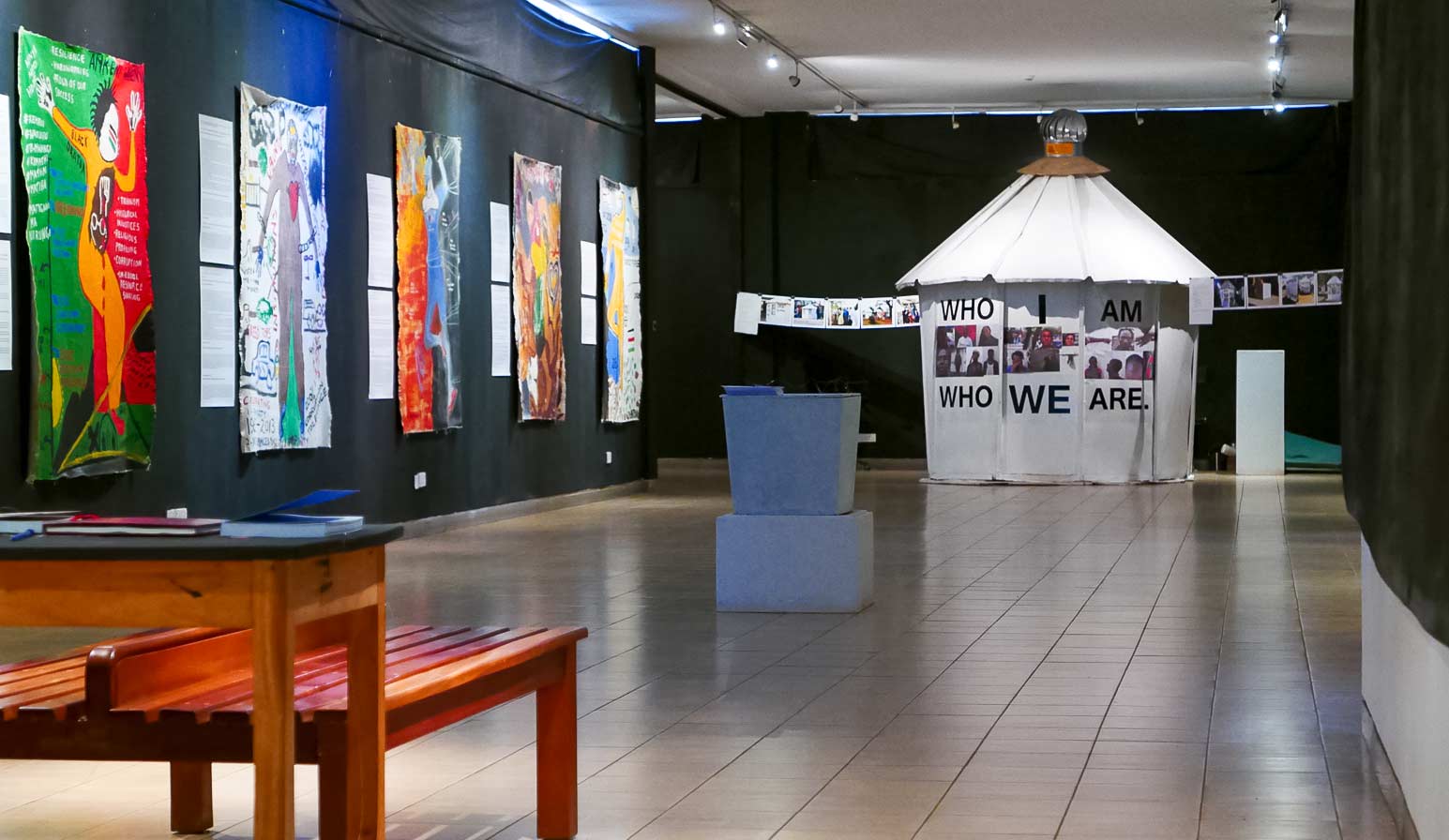 Figure 3. Installation view of Who I Am, Who We Are at the Nairobi National Museum.  Photograph courtesy of Xavier Verhoest, 2015.
