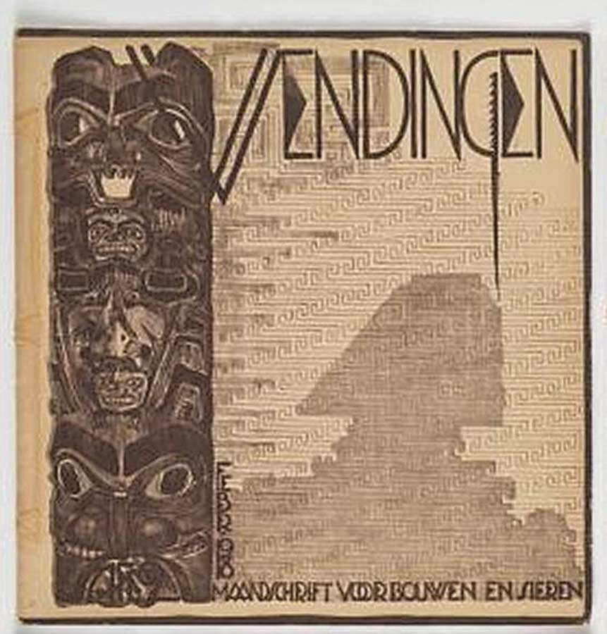 Fig. 9. Michel de Klerk, cover for Wendingen 1(1918)2, collection Stedelijk Museum Amsterdam. Photo: Petra & Erik Hesmerg, Stedelijk Museum Amsterdam.