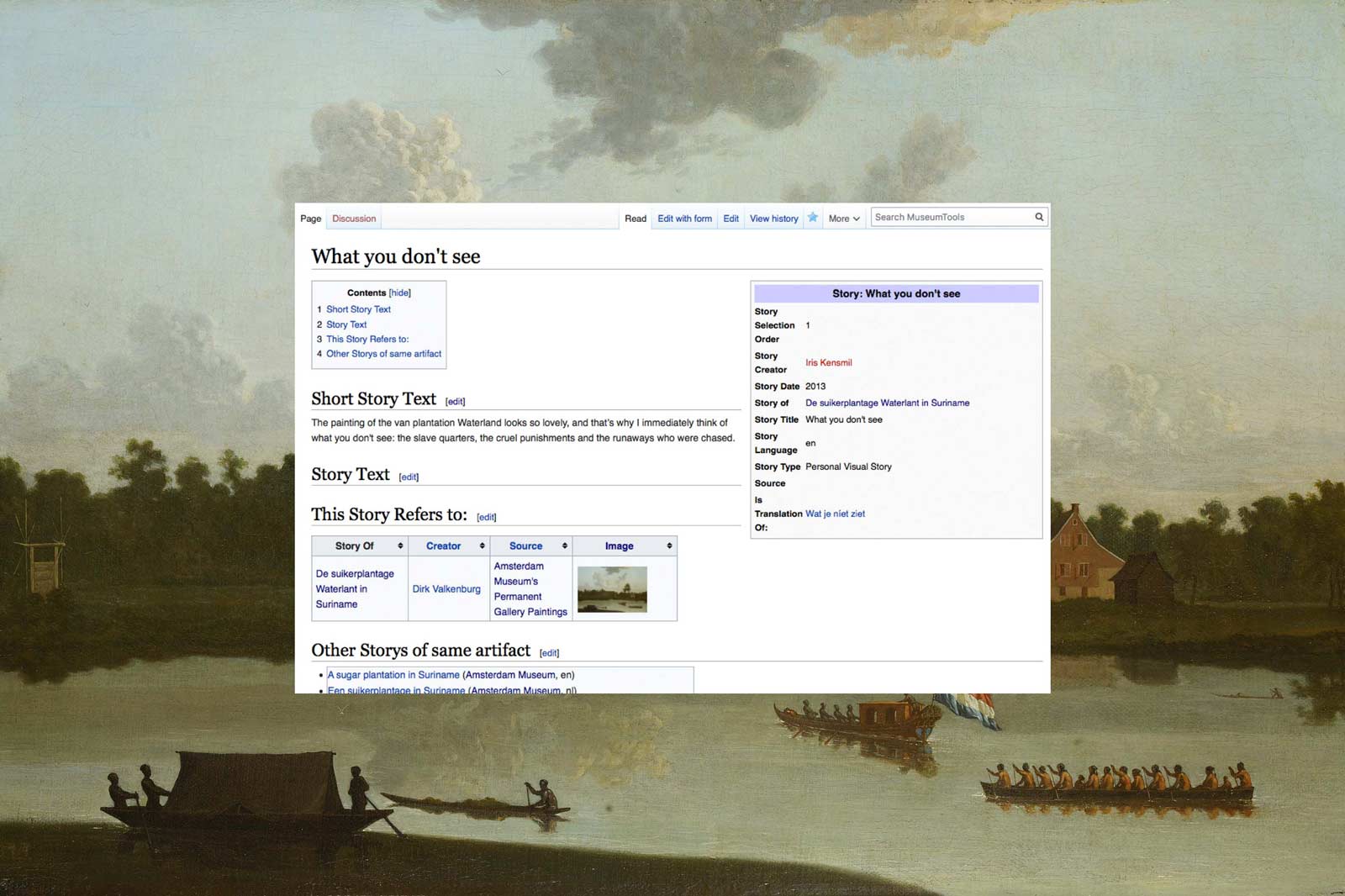 Figure 19. Story Archive of Fresh Perspectives (2020), collecting and publishing stories in the Amsterdam Museum collection.